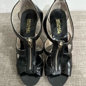 Michael Kors Black Heels with High Heel Design and Cutout Details